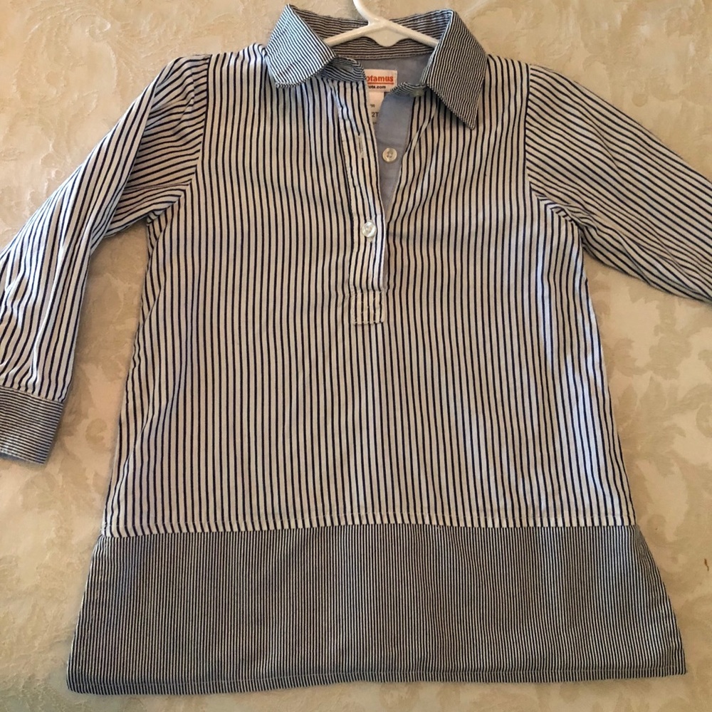 Nautical Boutique Girls Collar Shirt Dress